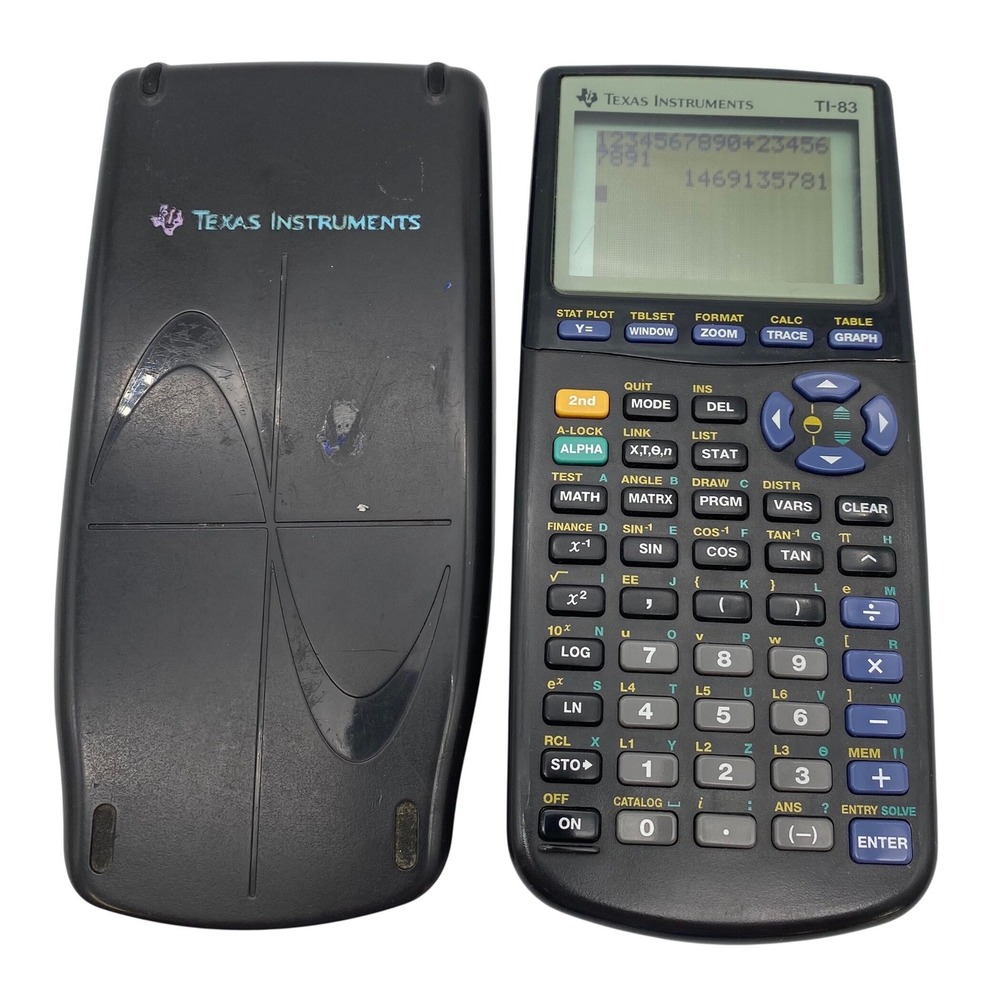Texas Instruments TI-83 Graphing Calculator Student Math Science SAT ACT (Read)